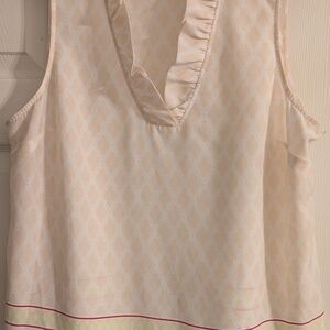 Crown & Ivy Cream Ruffled Blouse